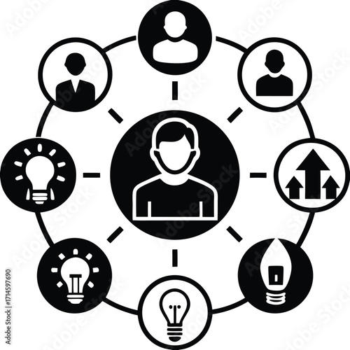 Online Meeting Illustration with Man and Woman on Laptop for Remote Communication and Collaboration