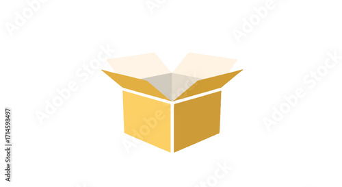 Open Cardboard Box: Simple and Minimalist Packaging Illustration