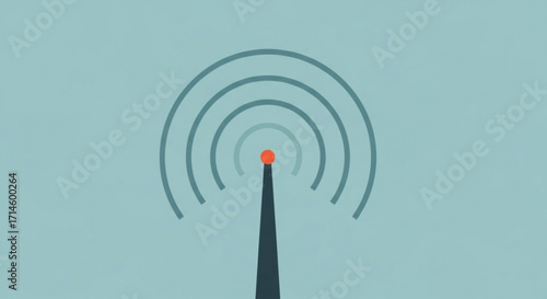 Wireless network signal icon for wifi connection and internet broadband transmission technology design