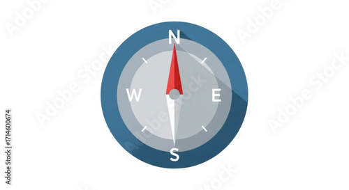 Compass navigation direction tool for travel adventure and exploration vector graphic illustration