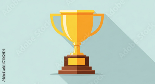 Golden trophy award vector illustration design for achievement success and competition concept