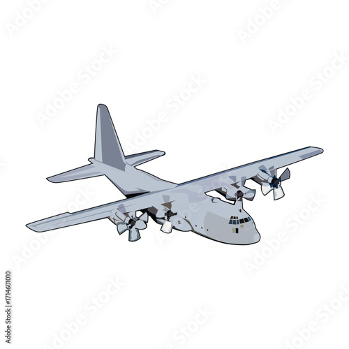 Military Cargo Plane illustration design template