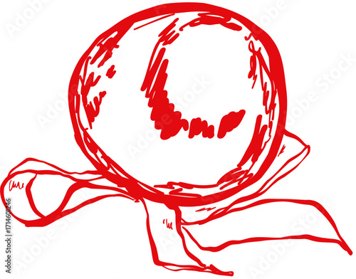 Hand drawn ink vector illustration. Christmas winter time themed. Glass bauble 