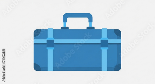 Blue travel suitcase baggage luggage vector illustration for vacation and journey concept design