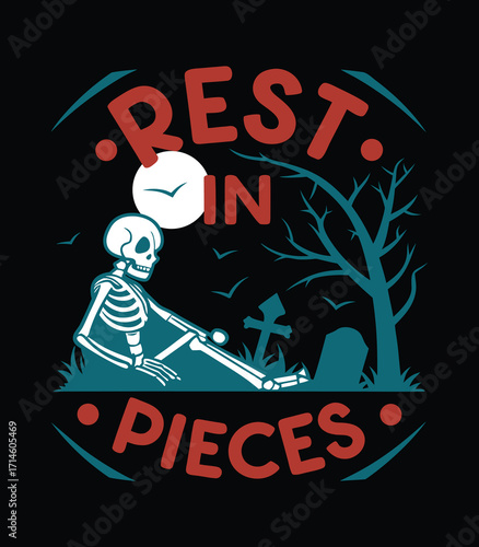 Halloween Creepy yet Funny T-Shirt Design that Says Rest