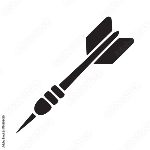Vector art of dart icon symbol of precision, accuracy, and focus, representing target achievement and strategic aiming in a minimalist and clean design for various applications