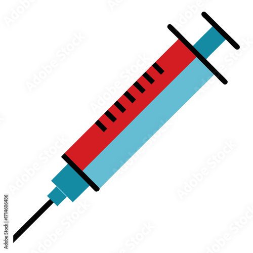 syringe and blood