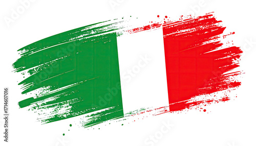 Obraz na płótnie Italian flag with paintbrush texture