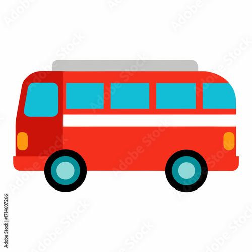 red bus isolated