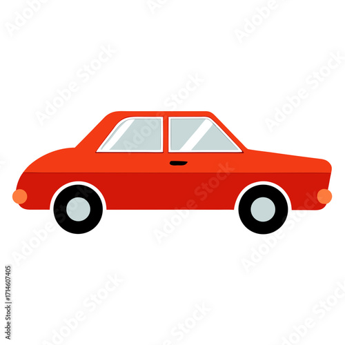 red car isolated on white