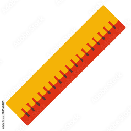 yellow ruler on a white background