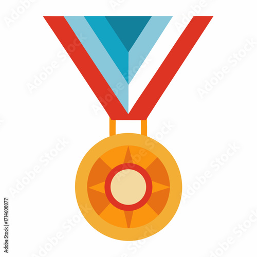 gold medal on white background