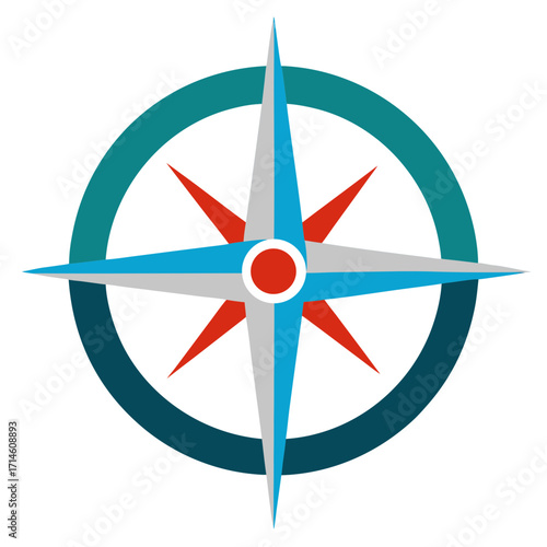 compass on white background