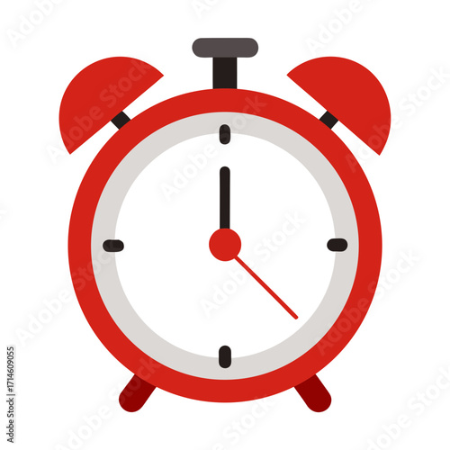 red alarm clock vector illustration