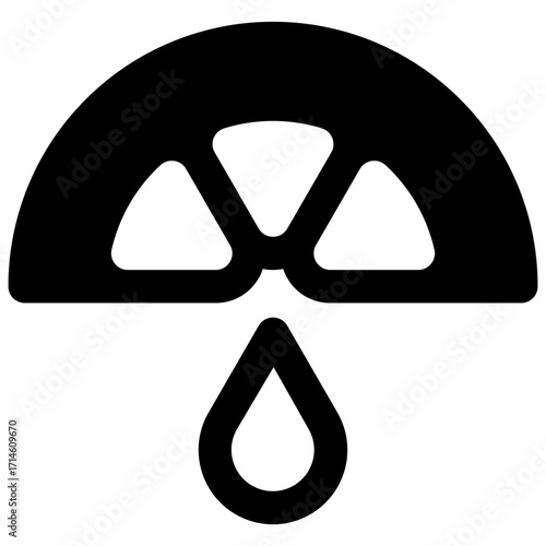 Citric acid. Outlined stroke vector icon with black-filled details.