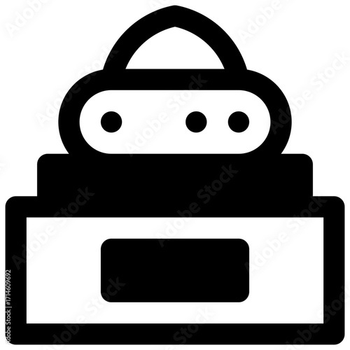 Exfoliator. Outlined stroke vector icon with black-filled details.