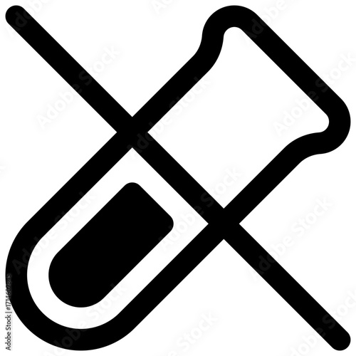 No harmful chemicals. Outlined stroke vector icon with black-filled details.