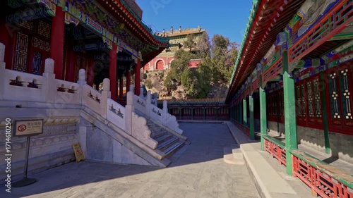 Traditional Chinese Temple Pavilion Complex at Summer Palace Beijing China