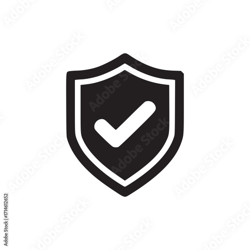 Vector art of shield with check mark icon symbol of protection, security, safety, guarantee, reliability vector illustration of a shield with a check mark for web and mobile design
