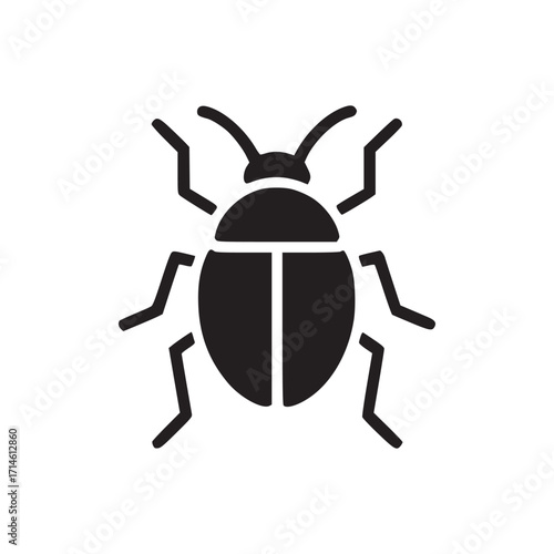 Vector art of bug icon insect symbol, pest, virus, error, malware, parasite vector illustration of a bug for web and mobile design computer bug, virus, malware, error, system failure