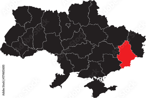 Donetsk Oblast on the Ukraine Map