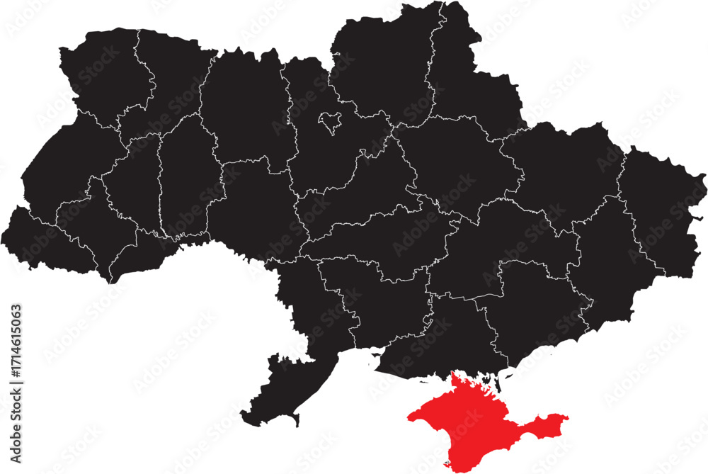 Fototapeta premium Crimea Peninsula on the Ukraine Map