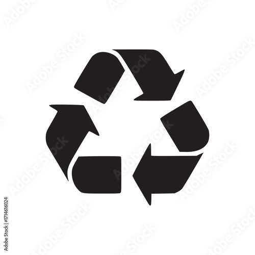 Vector art of recycle icon symbol of recycling, waste management, environmental protection, and sustainable living vector illustration in flat style for web and graphic design