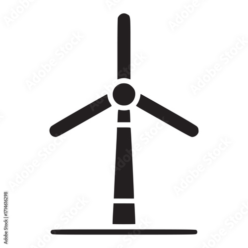 Illustration of a wind turbine, representing clean energy, sustainability, and environmental awareness, suitable for use in ecofriendly campaigns and renewable energy projects
