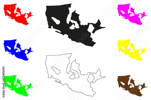 Malacca city (Malaysia) map vector illustration, scribble sketch Bandaraya Melaka map