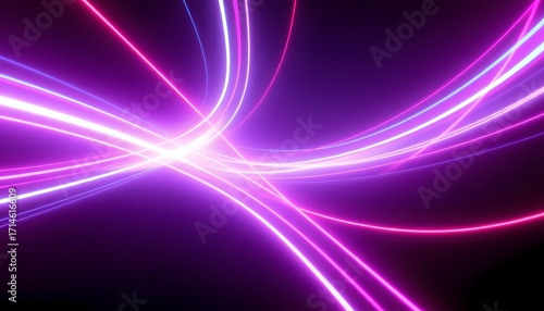An abstract wallpaper with smooth, glowing blue and purple flowing lines