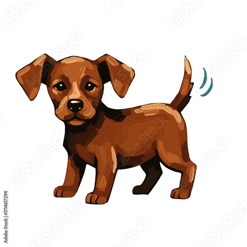 brown puppy, cute puppy, cartoon puppy, whimsical puppy, floppy ears dog, wagging tail dog, playful puppy, baby dog, adorable puppy, funny puppy, kawaii puppy, little dog, friendly puppy, kids puppy, 