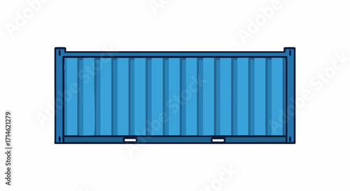 Blue container for shipping goods on white background, ready for transport. Container symbolizes global trade, logistics, and freight, being a reliable method for shipping goods.