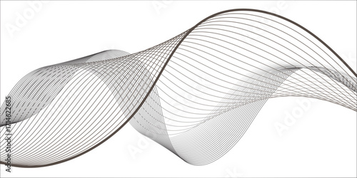 Elegant black wave lines overlap in rhythmic motion, forming curves that convey balance, energy, and flow, reminiscent of musical frequencies or fluid motion in abstract design.
