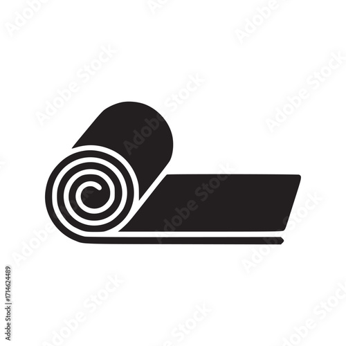 Vector art of yoga mat illustration this minimalist design captures the essence of yoga and fitness, perfect for wellness blogs, studio promotions, and healthrelated content