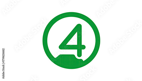 A green circle with the number four inside Free Download A green circle with the number four inside - GFXLoad
