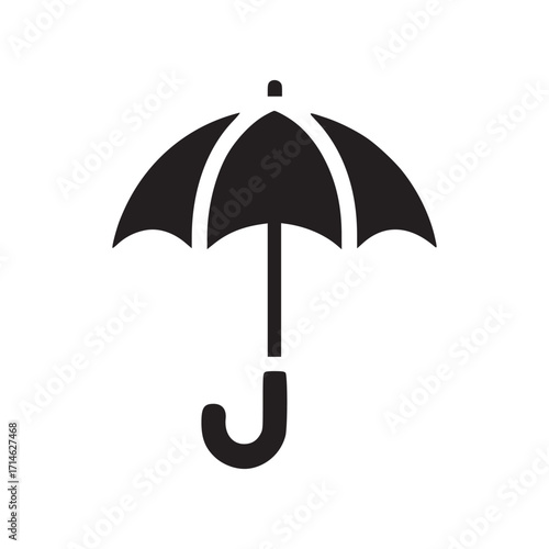 Vector art of umbrella icon symbol of protection from rain, weather forecast, or personal safety simple vector illustration of a classic umbrella minimalist and clean design