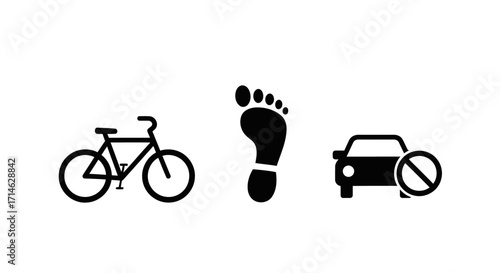 Sustainable Transport and Mobility Icons