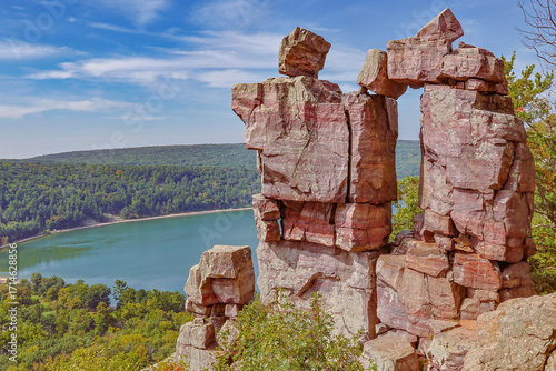 Devil’s Doorway Rock Formation at Devils Lake Wisconsin