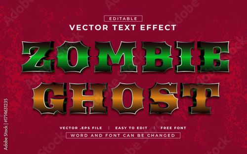 Zombie Ghost 3D editable text effect style