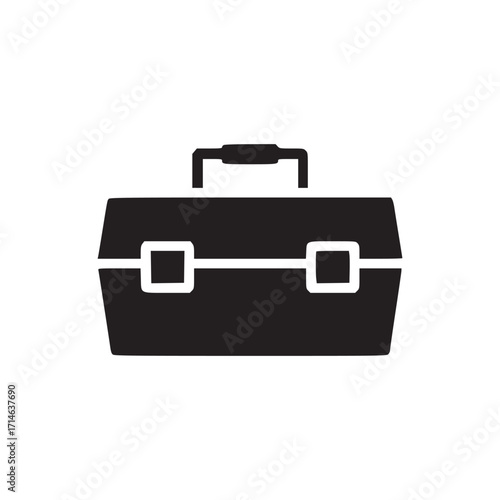 Illustration of a toolbox the toolbox is closed and has a handle on top it is a simple, minimalist design, perfect for use in a variety of projects related to construction, repair, or diy