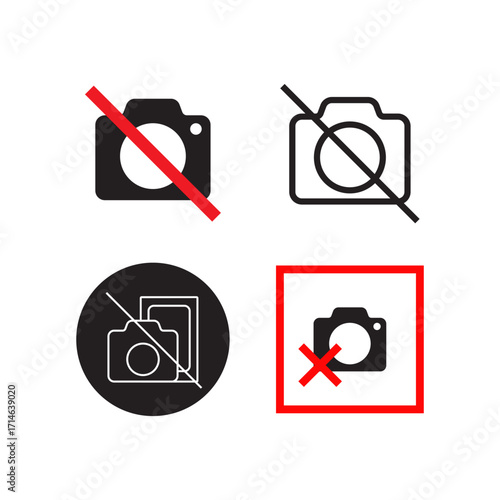 Set of Minimalist No Camera Icons