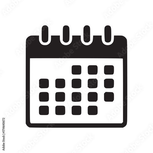 Vector art of calendar icon symbol of event, reminder, appointment, date, schedule, planning vector illustration of a simple flat design for business and personal use perfect for websites and apps
