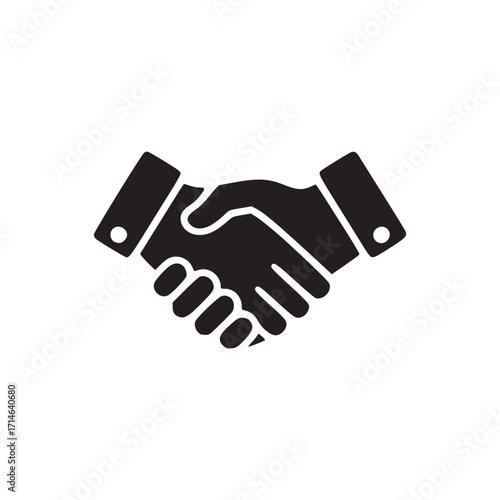 Vector art of handshake icon symbol of agreement, partnership, deal, contract, cooperation, friendship, success vector illustration of a simple flat design for business, social media, and websites