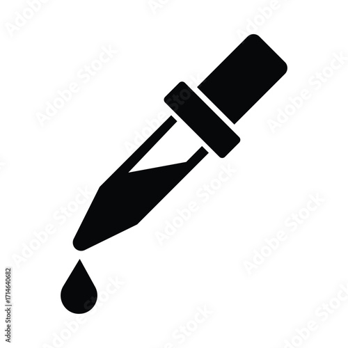 Eye Dropper Tool Icon Medical Instrument for Liquid Precise Measurement and Dispensing of Small Amounts for Various Applications