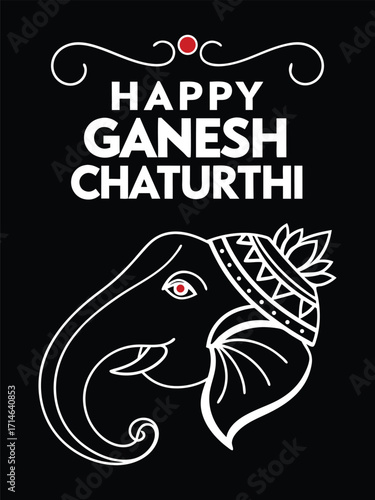 Graphic Design Featuring the Hindu God Ganesha  T-Shirt Design