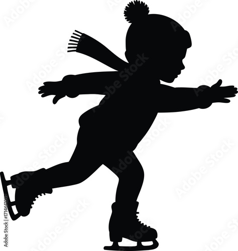 Child ice skating winter sport ice skates