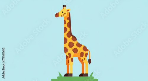 Giraffe illustration vector art design cute animal graphic drawing africa wildlife safari zoo nature mammal tall neck