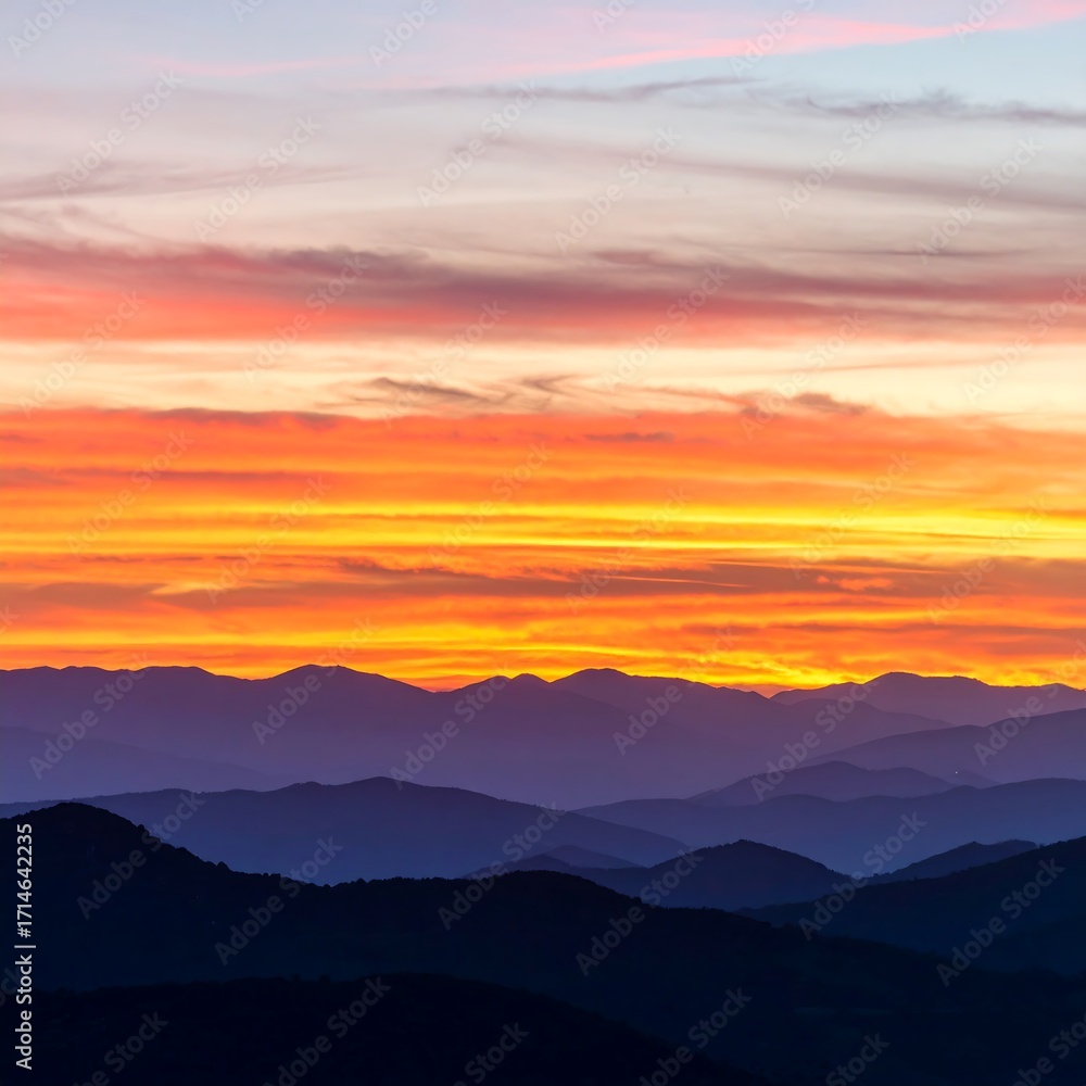 Obraz premium Sunrise over mountain range