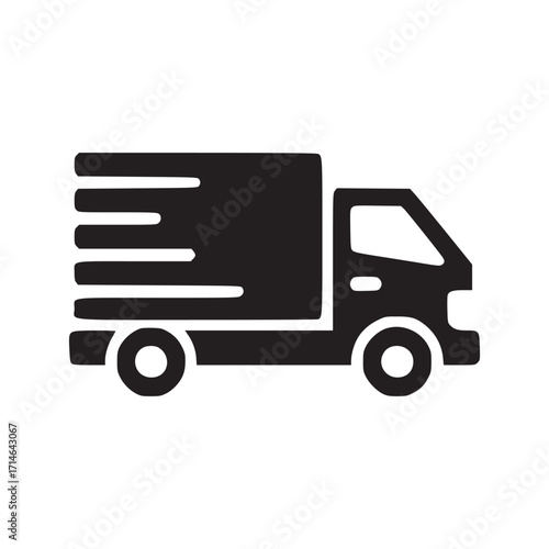Vector art of delivery truck icon a simple and minimalist illustration of a delivery truck, perfect for websites, apps, and marketing materials related to logistics and transportation services