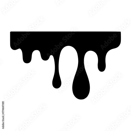 Black dripping paint effect graphic element perfect for design projects and creative visuals